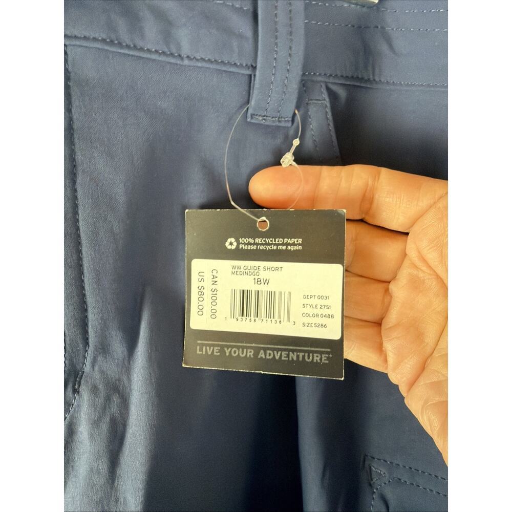 Eddie Bauer First Ascent Guide Pro Shorts Womens Sz 18 Blue Cargo Hiking - Picture 5 of 10